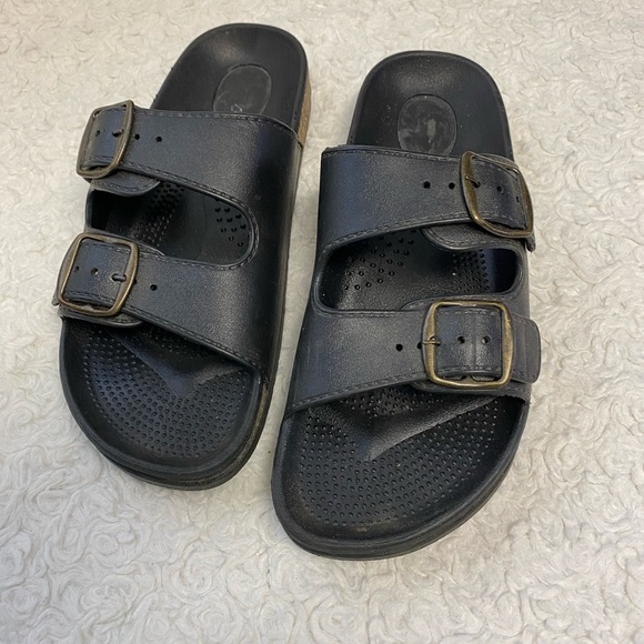 Shoes - WOMENS slides sandals black rubber size 8.5
